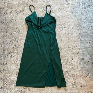 Dark green midi dress